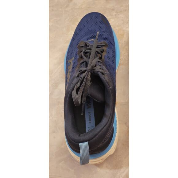 Hoka One One Bondi 8 Men's Outer Space/All Aboard SIZE 11 Blue White - Picture 8 of 11
